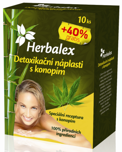 Herbalex detoxikační náplasti s konopím 10ks + 40% zdarma