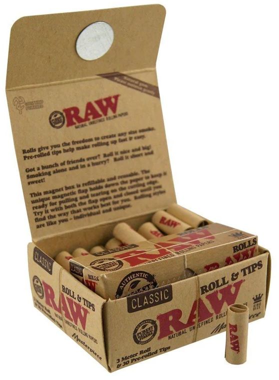 RAW Unbleached Masterpiece Kingsize Rolls with filters