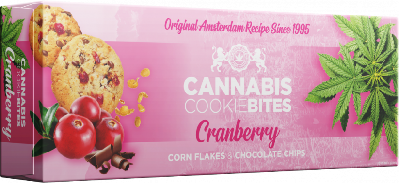 Mordidas de biscoito de cranberry e cannabis