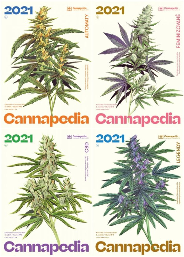 Edice Kalendářů Cannapedia 2021 + 16 konopných semínek od 8 seedbank