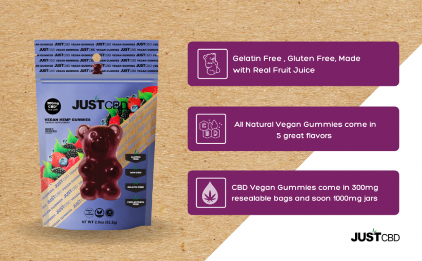 JustCBD vegan gummies Mixed Berries 300 mg CBD