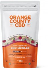 Orange County CBD Ciliegie, busta da asporto, 200 mg CBD, 8 pz, 50 g