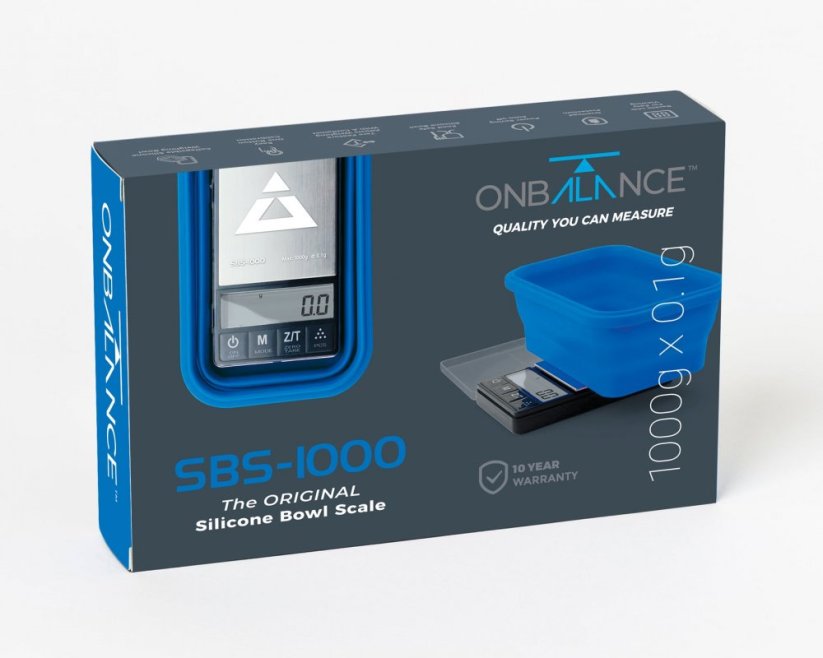 On Balance SBS-1000 originalna silikonska posoda z tehtnico - modra 1000 g x 0,1 g