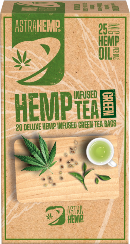 Astra Hemp Green Tea 25 mg Żejt tal-Qanneb (Kaxxa ta' 20 Borża tat-Te)
