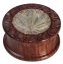 Rosewood Grinder Leaf carved with inlay, 2-piece, 40 x 25 mm