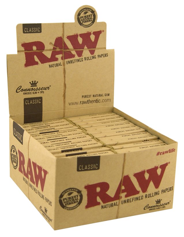 RAW Connoisseur King Size papirji s filtri, 110 mm, 24 kos v škatli