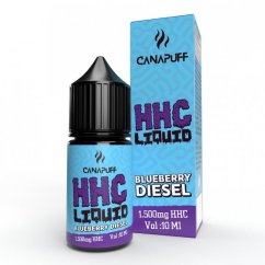 CanaPuff HHC 液体ブルーベリー ディーゼル、1500 mg、10 ml
