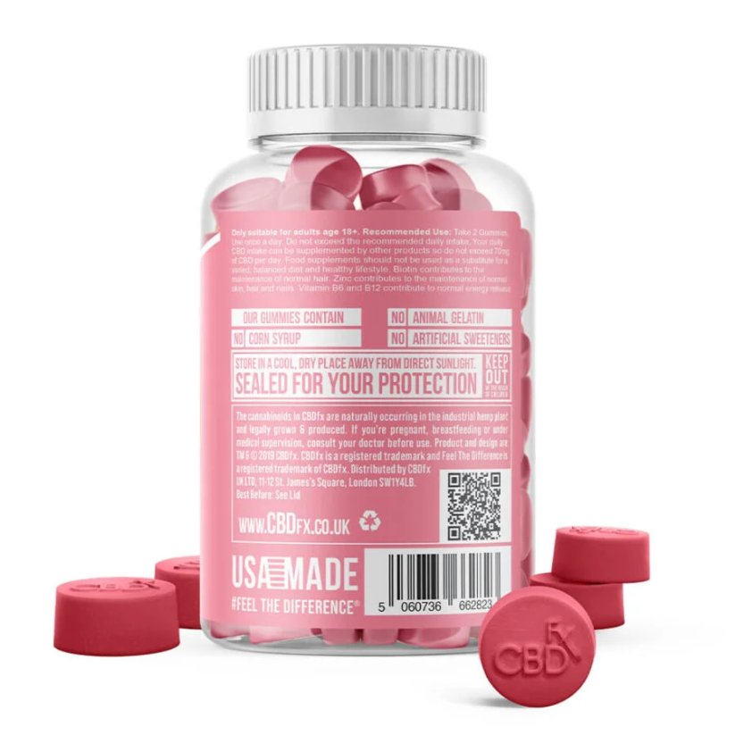 CBDfx Multivitamin CBD Veganske gummier for kvinner, 1500mg, 60 stk