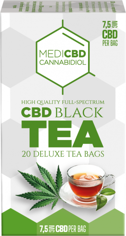 MediCBD Tè nero (scatola da 20 bustine di tè), 7,5 mg CBD