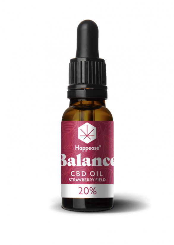 Happease Balance CBD Oil Strawberry Field, 20% CBD, 2000mg, 10 ml