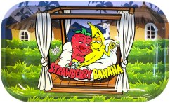 Best Buds Strawberry Banana dlouhý kovový rolovací tác, 16x27 cm