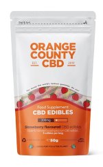 Orange County CBD aardbeien, reisverpakking, 200 mg CBD, 8 stuks, 50 g