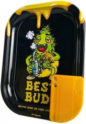 Best Buds Dab egész napos kis fém gördülő tálca mágneses darálókártyával