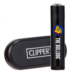 The Bulldog Clipper Accendino in metallo nero opaco + confezione regalo