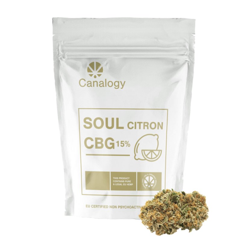 Canalogy CBG Konopný květ Soul Citron 15 %, 1 g - 100 g