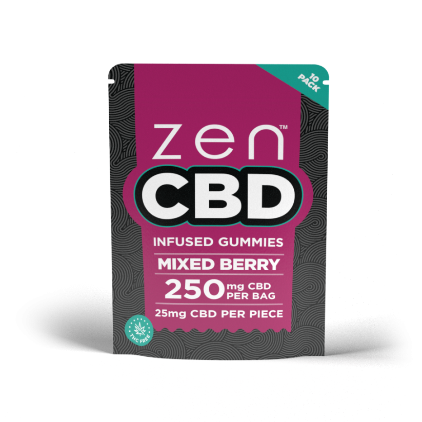 Kẹo dẻo ZEN CBD - Quả mọng hỗn hợp, 250 mg, 10 chiếc