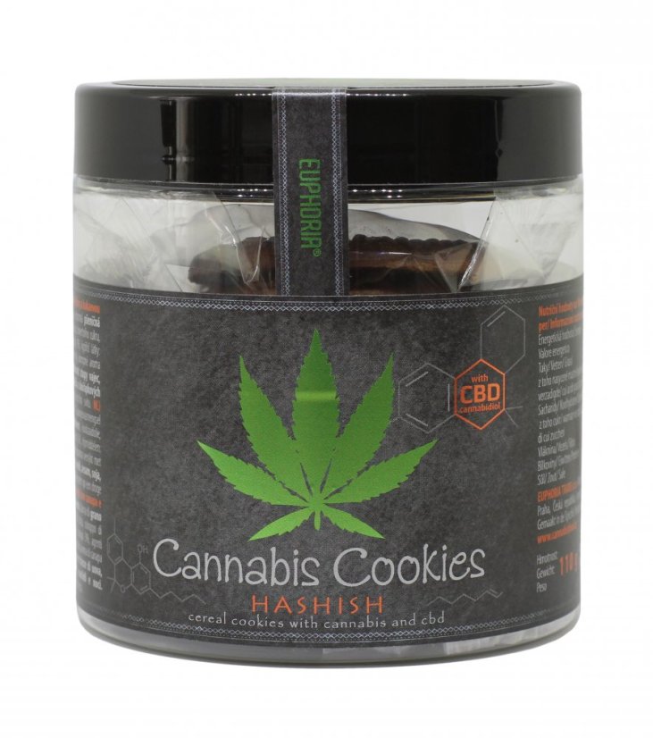 Euphoria galletas de cannabis hachís con cacao y CDB, 110 gramo
