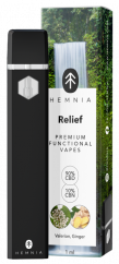Hemnia Prémiové funkční vaporizační pero Relief – 90 % CBD, 10 % CBN, kozlík lékařský, zázvor, 1 ml