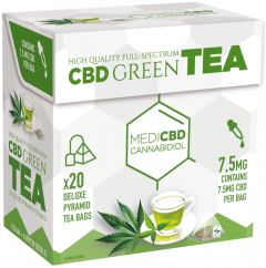 MediCBD Ceai verde (Cutie cu 20 pliculete de ceai piramidal), 7,5 mg CBD