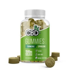 CBDfx Kurkuma a Spirulina CBD Vegan Gummies, 1500 mg, 60 ks