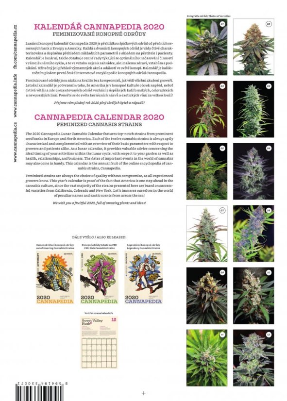 Kalendář Cannapedia 2020 - Feminizované konopné odrůdy + 1x semínko od Seed Stockers