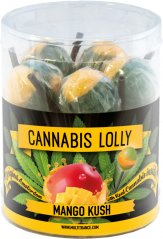Lecca lecca alla cannabis Mango Kush – Confezione regalo (10 lecca-lecca), 24 scatole in cartone