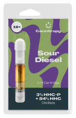 Canntropy Cartuș de amestec HHC Diesel acru, 3 % HHC-P, 94 % HHC, 1 ml