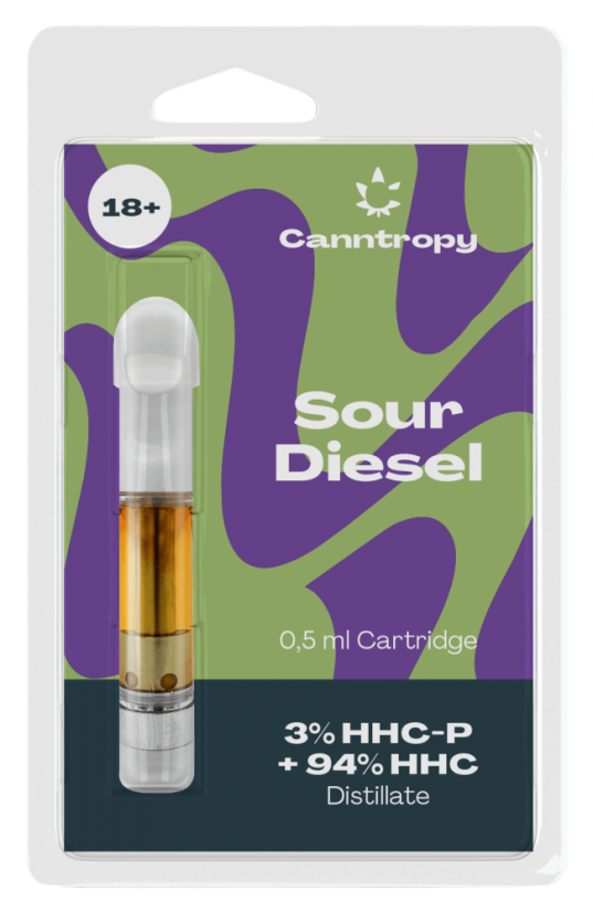 Canntropy HHC Blend Cartridge Sour Diesel, 3% HHC-P, 94% HHC, 0,5 მლ