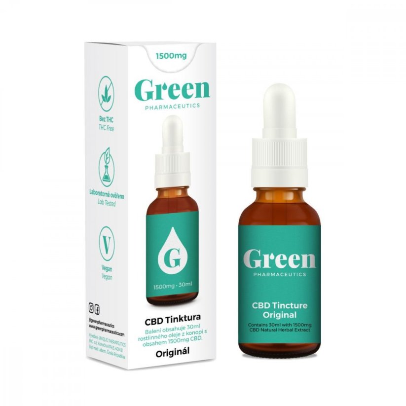 Green Pharmaceutics CBD original Tintura - 5%, 1500 mg, 30 ml