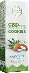 MediCBD sušienky plnené kokosovým krémom (90 mg) – kartón (18 balení)