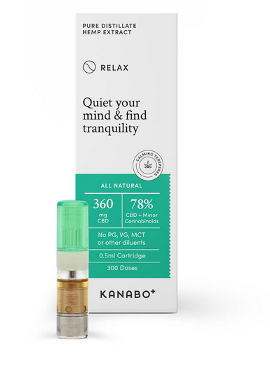 Kanabo リラックス CBD カートリッジ、78%、360 mg、0.5 ml