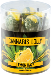 Cannabis Lemon Haze Lollies – подаръчна кутия (10 близалки), 24 кутии в кашон