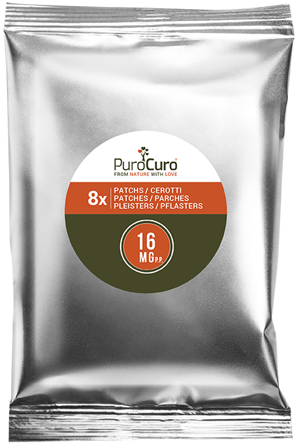 PuroCuro 16 mg CBD de cáñamo Parches de fórmula, 32 piezas, 512 mg