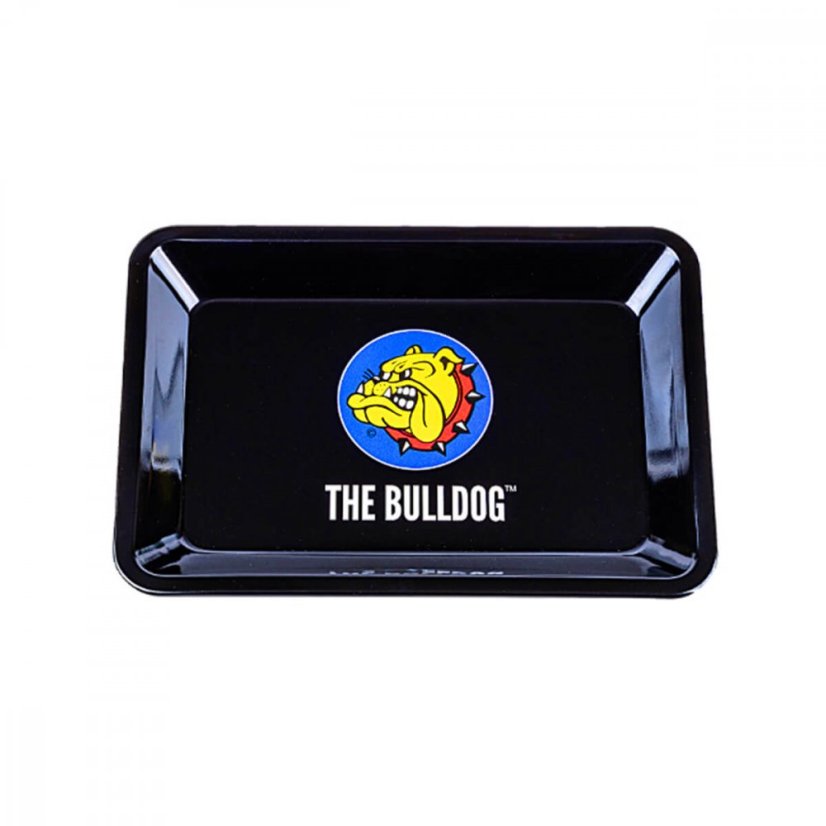 Bandeja de rolamento de metal original The Bulldog, pequena, 18 cm x 12,5 cm x 1,5 cm