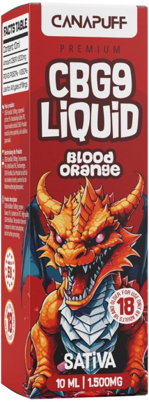 CanaPuff CBG9 Sangue d'arancia liquido, 1500 mg, 10 ml
