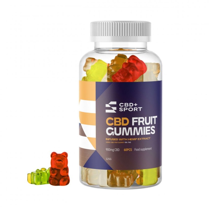 CBD+ Sport Gummies, 900 mg CBD, 60 Stück, (125 g)