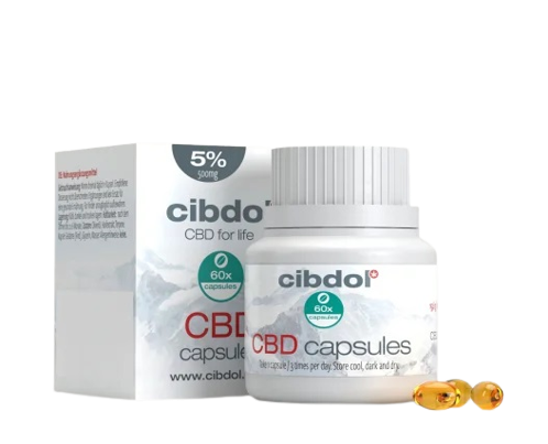 Cibdol softgel hylki 5% CBD, 500 mg CBD, 60 hylki
