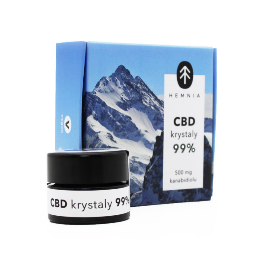 Hemnia CBD kristallen 99%, 500mg CBD, 0,5 gram