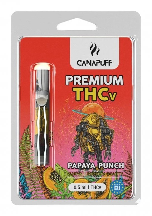 CanaPuff Cartuș THCV PAPAYA PUNCH, THCV 79 %, 0,5 ml