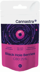 Cannastra Hoa CBD Quả lỗ đen, CBD 25 %, 1 g - 100 g