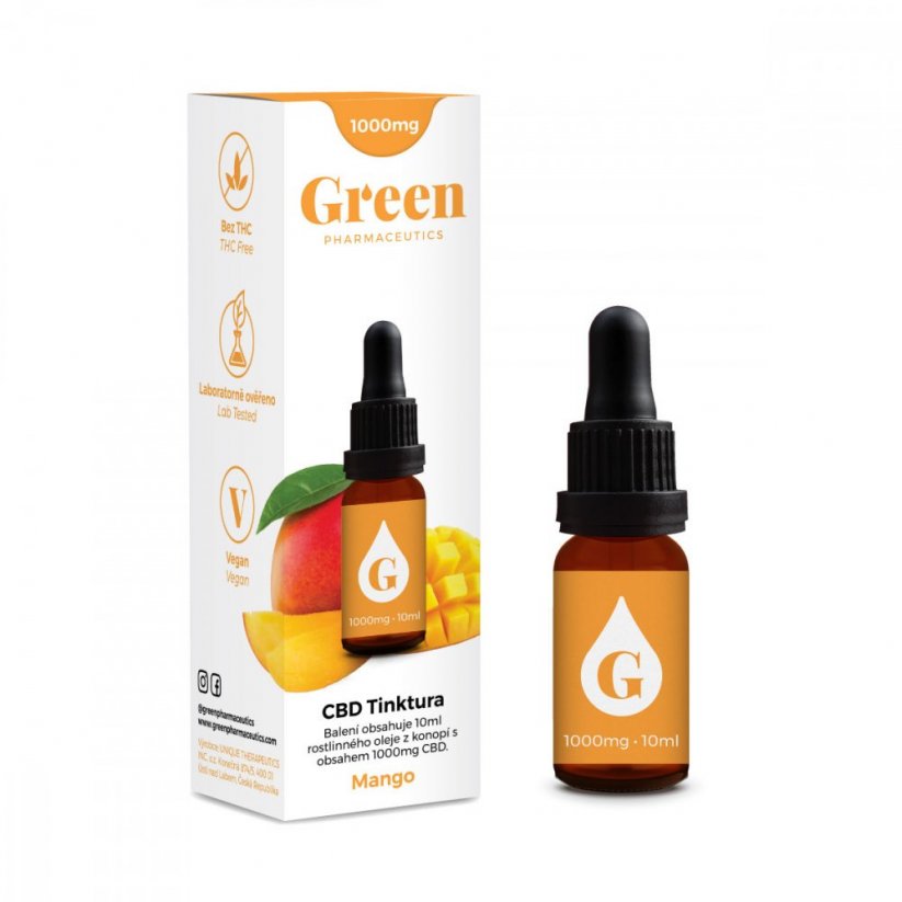 Green Pharmaceutics CBD Mango tinktúra – 10%, 1000 mg, 10 ml