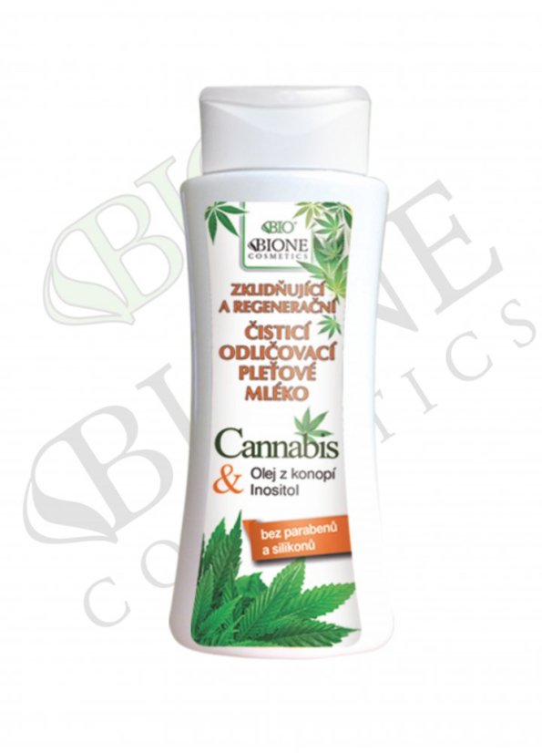 Bione Cannabis Loción Facial Desmaquillante Calmante y Regeneradora, 255 ml - Envase de 12 unidades