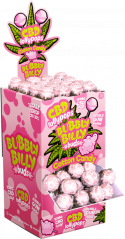 Bubbly Billy Buds 10 mg CBD wata cukrowa lizaki z gumą balonową w środku – pojemnik ekspozycyjny (100 lizaków)