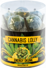Cannabis Energy Skunk Lollies – подаръчна кутия (10 близалки), 24 кутии в кашон