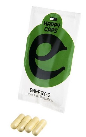 Happy Caps Energy E- Viên nang tăng cường năng lượng và khuyến khích, Hộp 10 viên