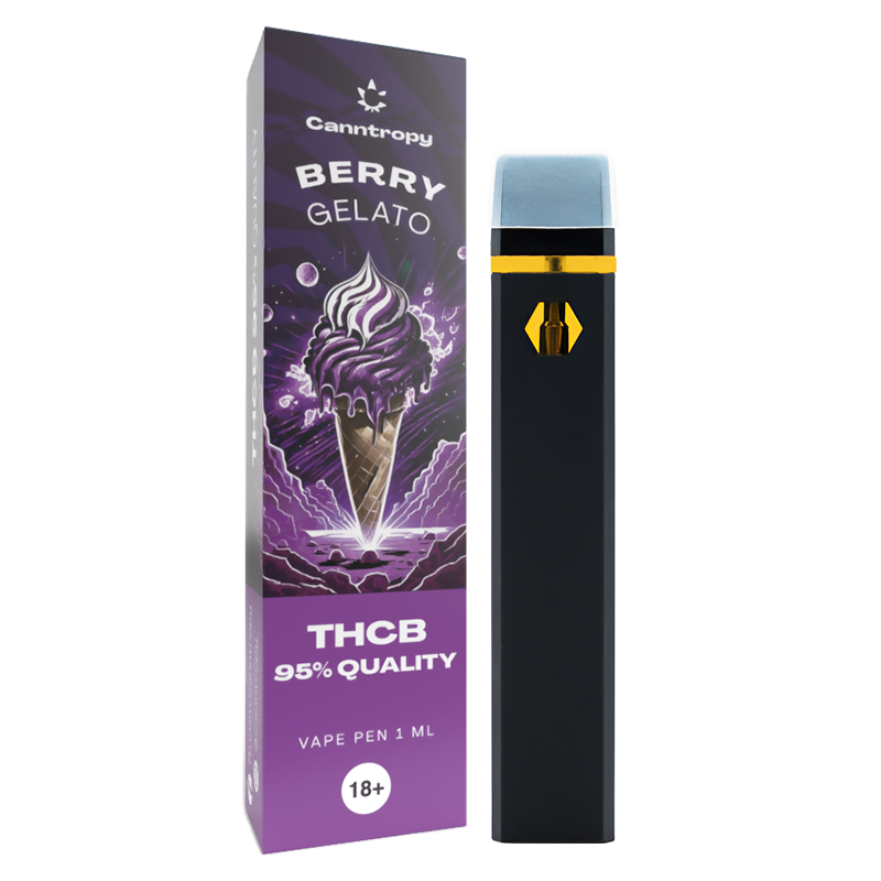 Canntropy THCB vienkartinis Vape Pen Berry Gelato, THCB 95% kokybės, 1ml