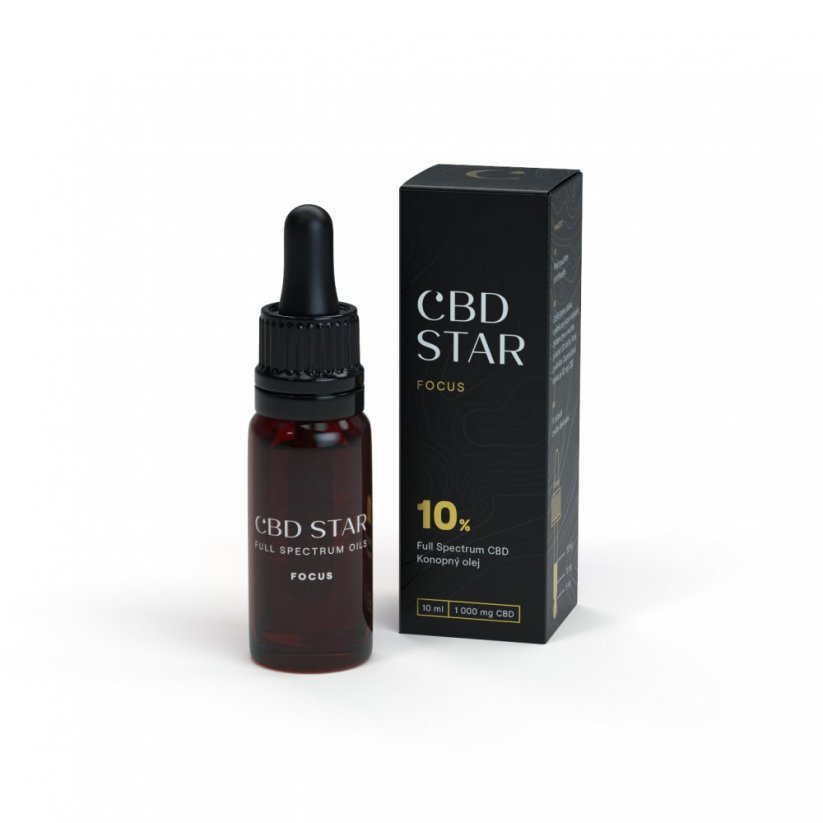 CBD Star Konopný CBD olej FOCUS 10%, 10 ml, 1000 mg