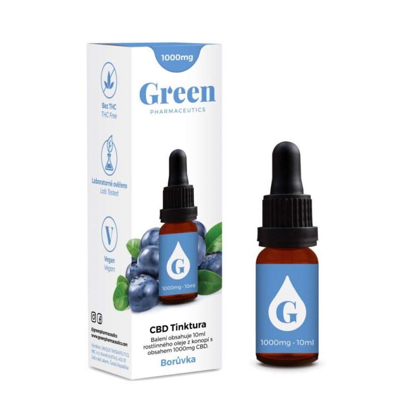Green Pharmaceutics CBD Blueberry Tinctura CBD - 10%, 1000mg, 10ml