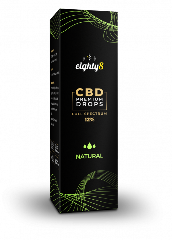 Eighty8 Natural CBD kvapky, 12%, 10 ml, 1200 mg