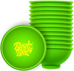 Best Buds Ciotola in silicone 7 cm, verde con logo giallo